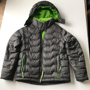 L.L. Bean Boys Winter Puffer Hoodie Jacket Coat Sherpa Fleece Lined Size S (8)